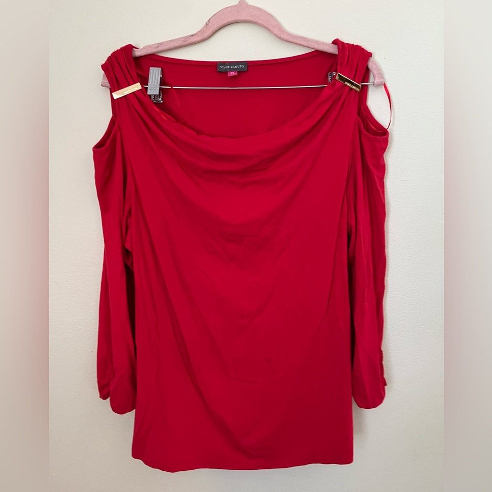 Vince Camuto cold shoulder cowl neck top